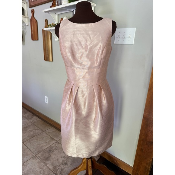 ALFRED SUNG Dresses & Skirts - Alfred Sung Pearl Pink Bow Back Dupioni Cocktail Dress D522 Womens 10 event